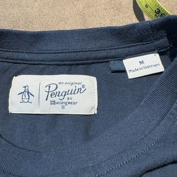 Original Penguin Mens Cotton T-Shirt Navy Size Medium (SKU: 32M) - Picture 3 of 6